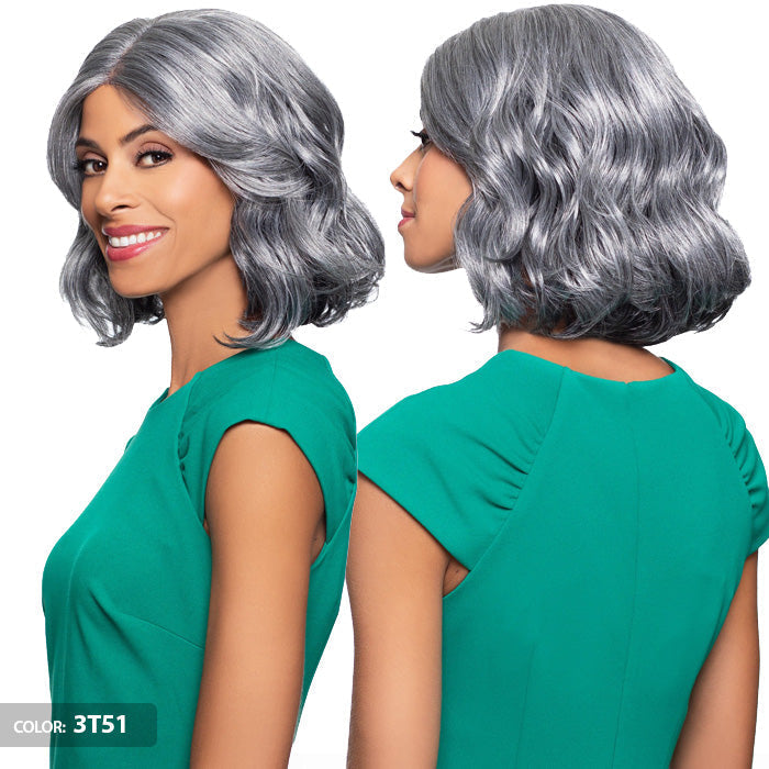 Foxy Silver Salt N Pepper T-Part Lace Front Wig - LYNNE