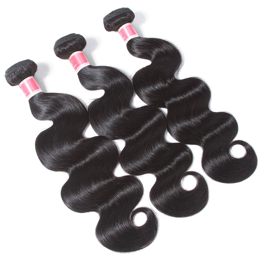 Brazilian Body Wave 3 Bundles 12A Unprocessed Virgin Human Hair Weave Natural Black Color Hermosa Hair