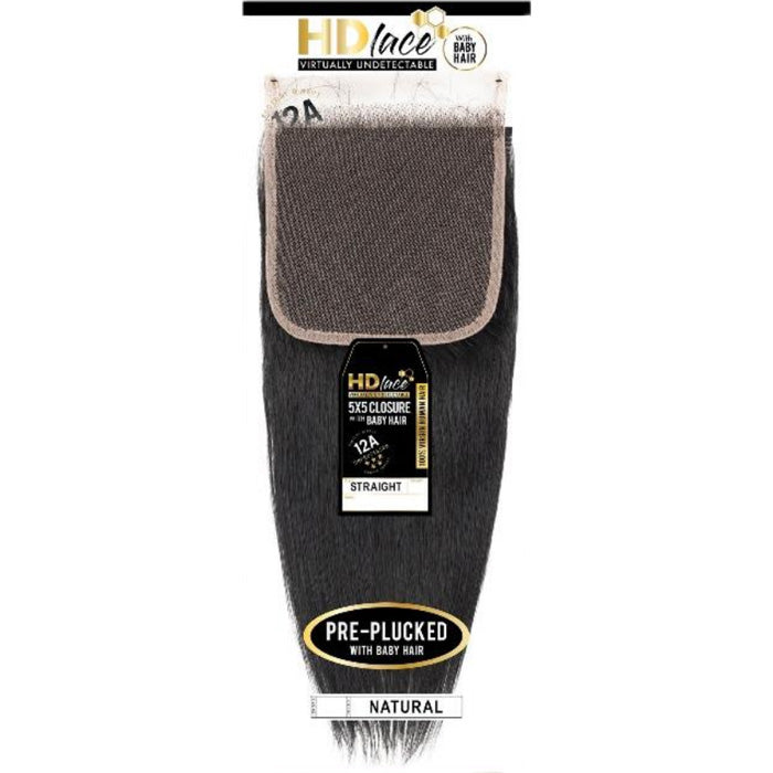 Sensationnel 12A 100% Virgin Human Hair 5X5 HD Lace Closure - STRAIGHT 14