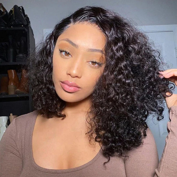 220% Density 4x4/5x5 Lace Closure Bob Wigs Pre Plucked Water Wave Wigs For Black Women
