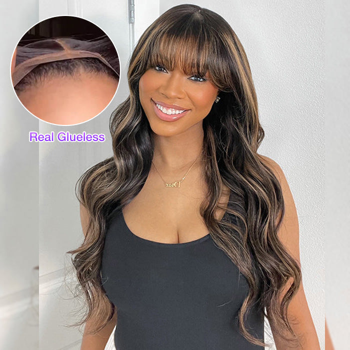 2Wigs = $189 | Water Wave Glueless Wig + Highlight Body Wave Wig With Bangs