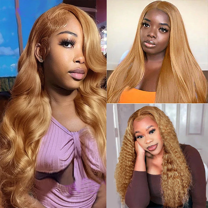 #27 Colored Lace Front Wigs For Women 13*4 HD Lace Straight & Body Wave Human Hair Wigs