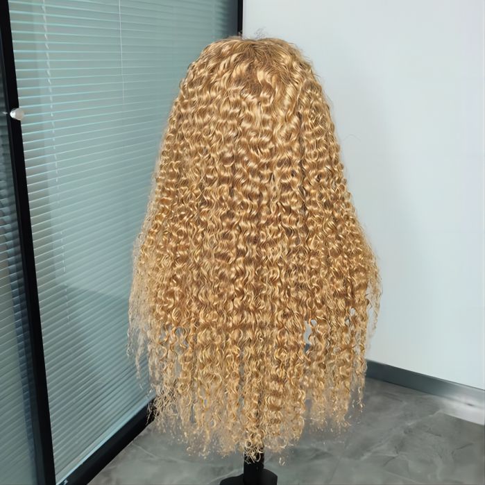 Honey Blonde 13x4 HD Transparent Lace Front Wig #27 Blonde Colored Human Hair Frontal Wig