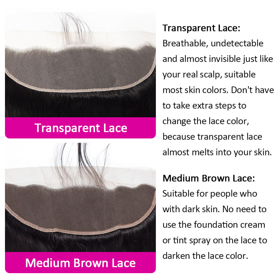 HD Transparent Lace Frontal Straight 13x4 Ear to Ear Lace Frontal Human Hair 12A Quality