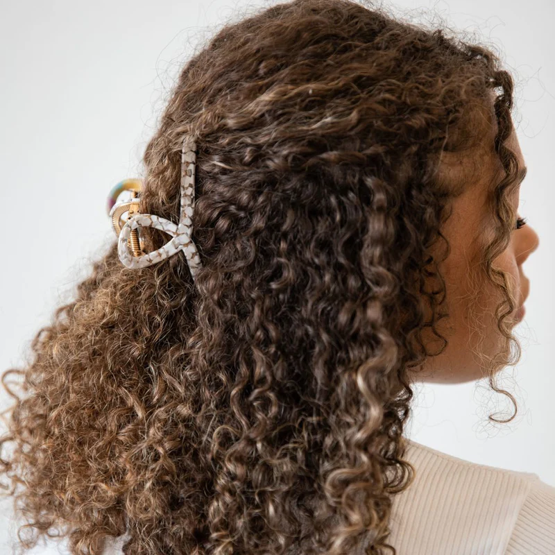 Looped Claw Clip | White Specs | Headbands of Hope