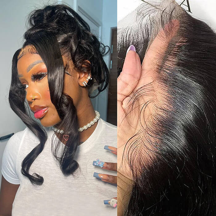 20”=$159 Glueless Invisi-String 360 Lace Frontal Wigs Pre-cut & Pre-bleached Human Hair Wig Lace Parting Anywhere