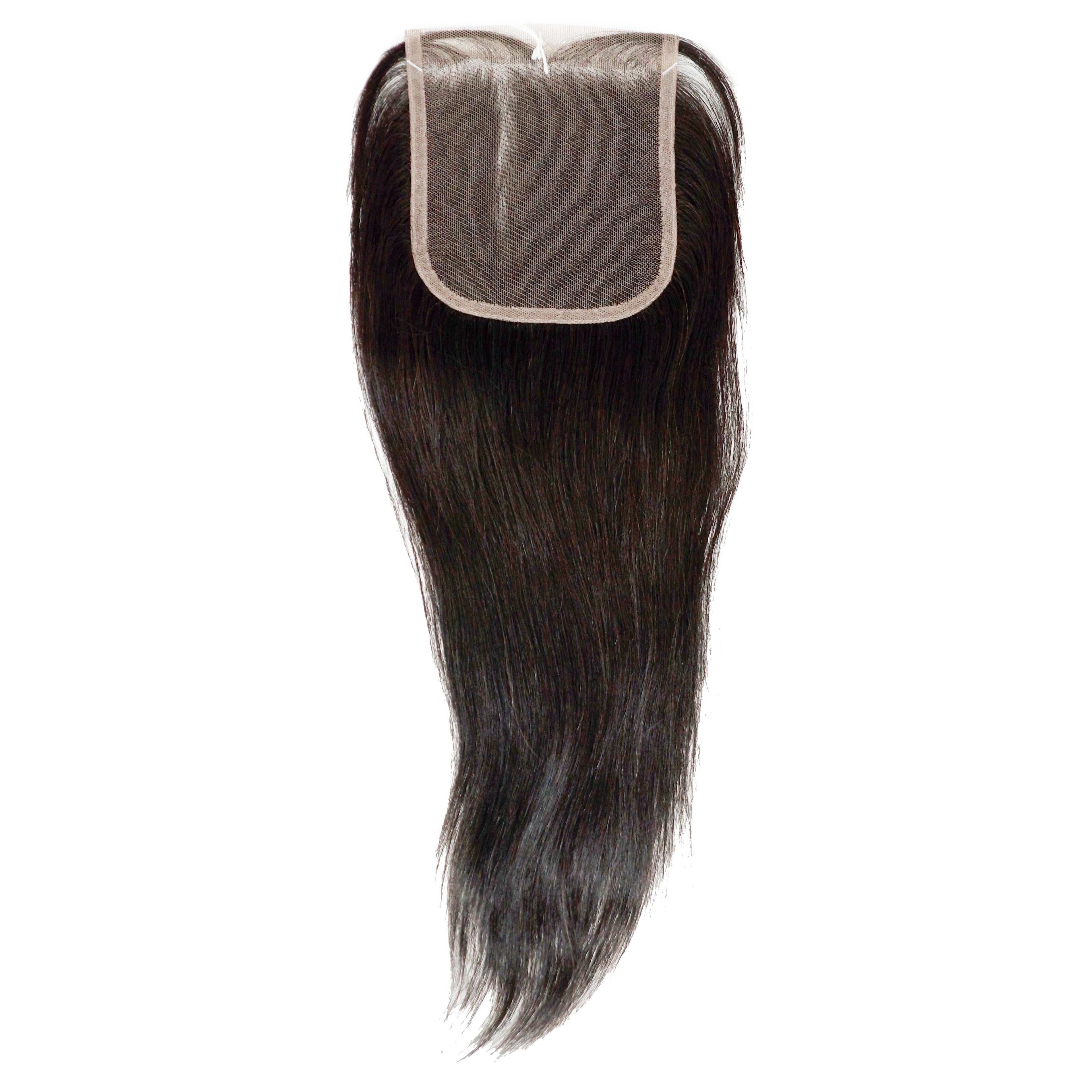 Shake-N-Go 100% Unprocessed Natural Human Hair - NVH STRAIGHT 4"x4" Lace Closure 12"