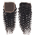 4x4 HD Transparent Lace Closure Curly Human Hair Closure Natural Black Hair Top Swiss Lace