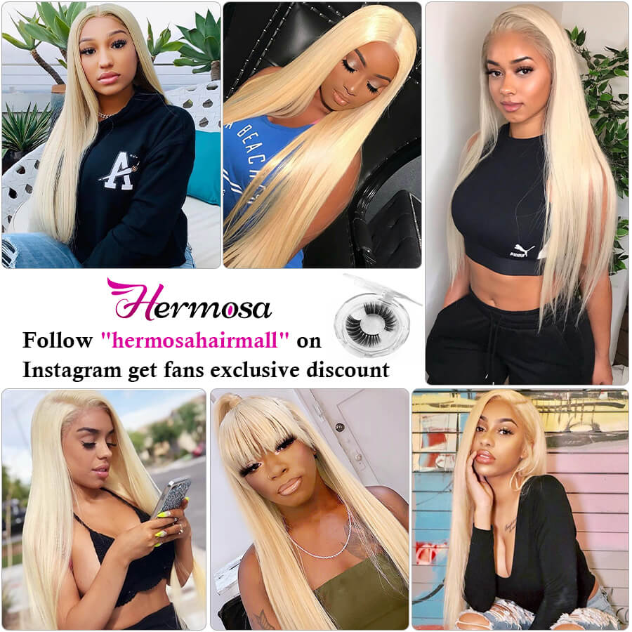 Color #613 Brazilian Straight Virgin Hair 3 Bundles 100% Unprocessed Human Hair Weave