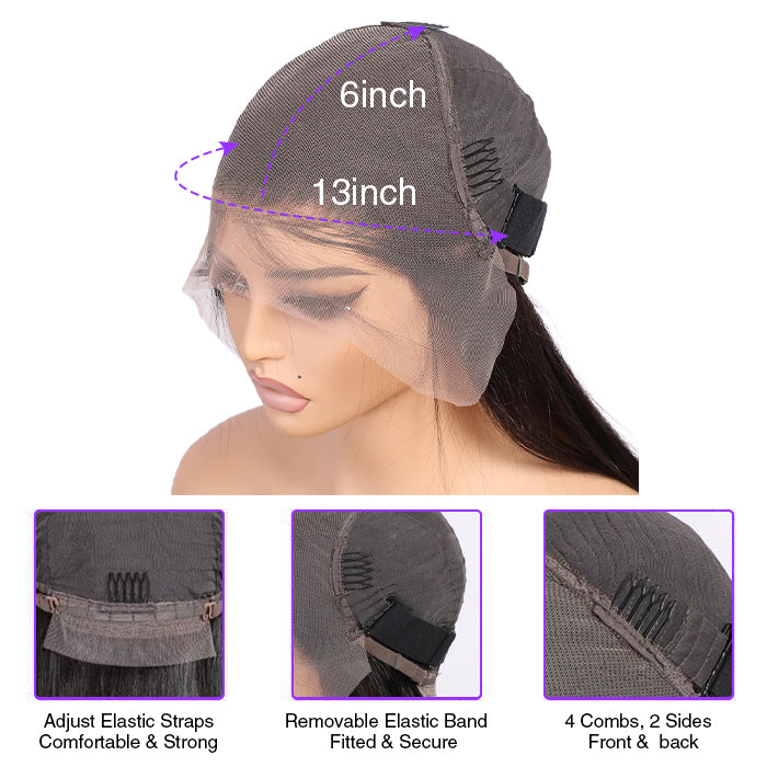 Body Wave 13x6 Transparent Lace Front Human Hair Wigs Pre Plucked Balayage Highlight Wigs With Baby Hair