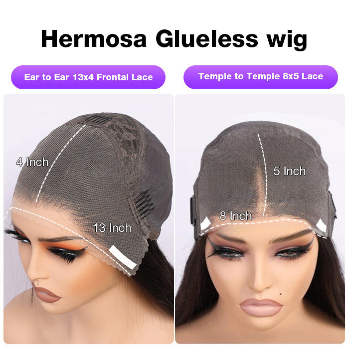 Glueless Wig 8x5 Closure HD Lace Pre Plucked & Bleached Ready to Go