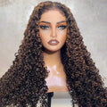 #1B/30 Balayage Highlights 4C Edges Curly Wig 13x6 Full HD Lace Pre Plucked Realistic Hairline Glueless Wig