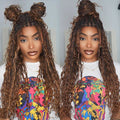 Boho Braid Wigs 100% Human Hair Drawstring 13x6 Transparent HD Lace Frontal Wigs For Women #T1B/30 Ombre Color