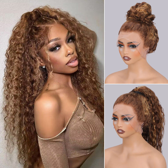 Glueless 360 Lace Wig Water Wave Snug Fit Skin HD Lace Human Hair Wigs For Women Pre Plucked & Bleached