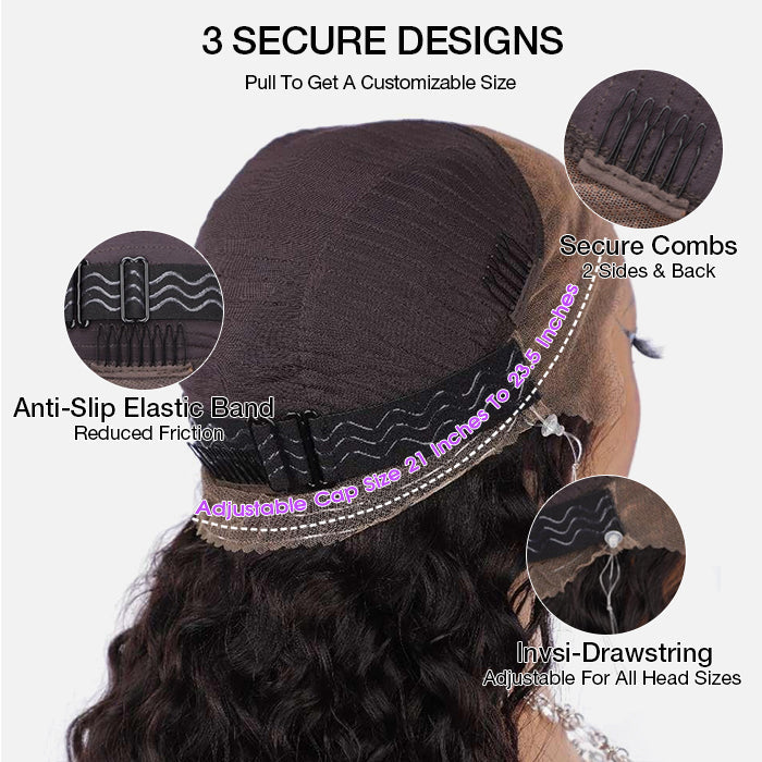 20”=$159 Glueless Invisi-String 360 Lace Frontal Wigs Pre-cut & Pre-bleached Human Hair Wig Lace Parting Anywhere