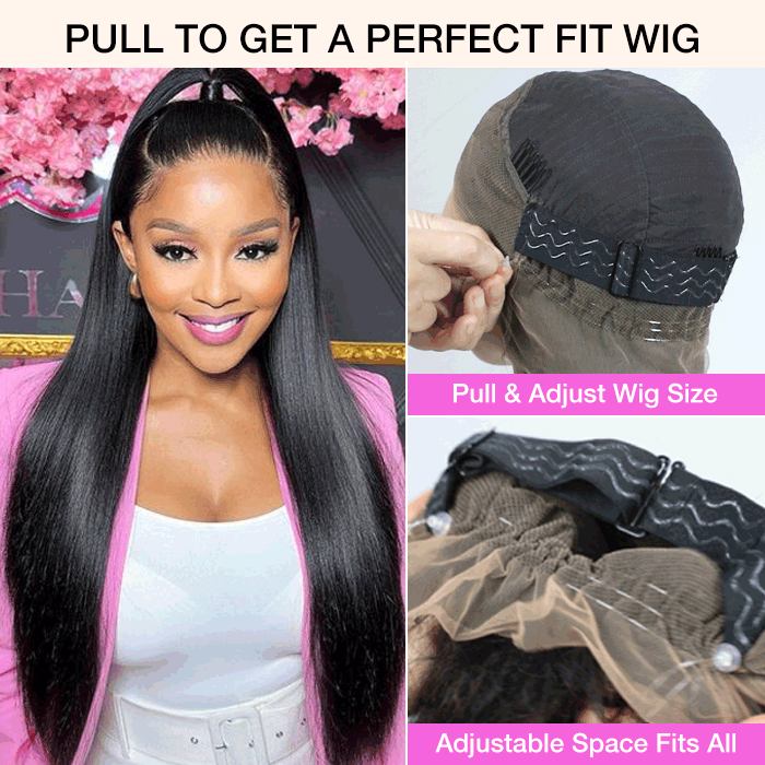 20”=$159 Glueless Invisi-String 360 Lace Frontal Wigs Pre-cut & Pre-bleached Human Hair Wig Lace Parting Anywhere