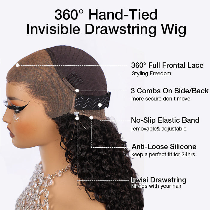 300 Density Ombre Brown Preplucked Water Wave HD Lace Front Human Hair Wigs