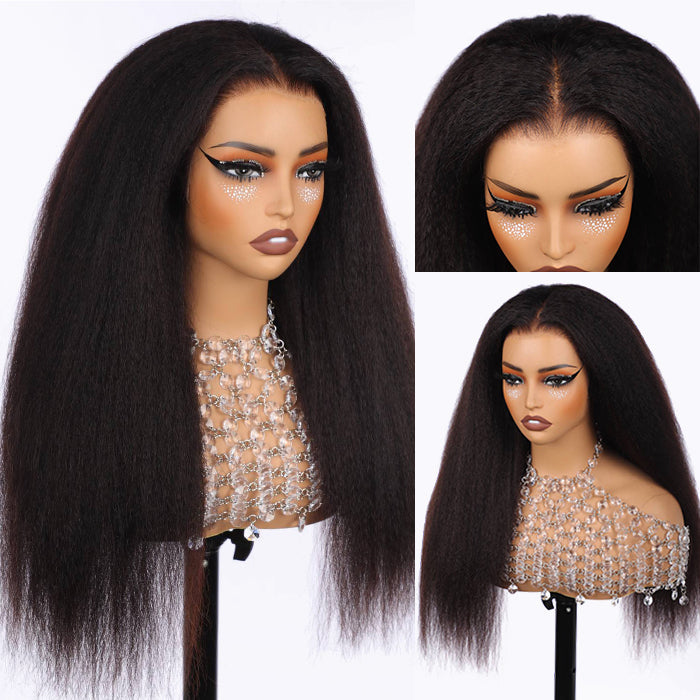 Glueless Wigs Human Hair Kinky Straight Pre Cut 4x4 5x5 8x5 HD Lace Closure Wigs for Beginners