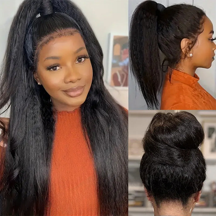 20”=$159 Glueless Invisi-String 360 Lace Frontal Wigs Pre-cut & Pre-bleached Human Hair Wig Lace Parting Anywhere