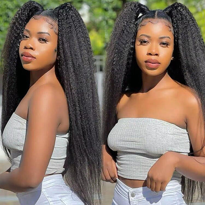 20”=$159 Glueless Invisi-String 360 Lace Frontal Wigs Pre-cut & Pre-bleached Human Hair Wig Lace Parting Anywhere