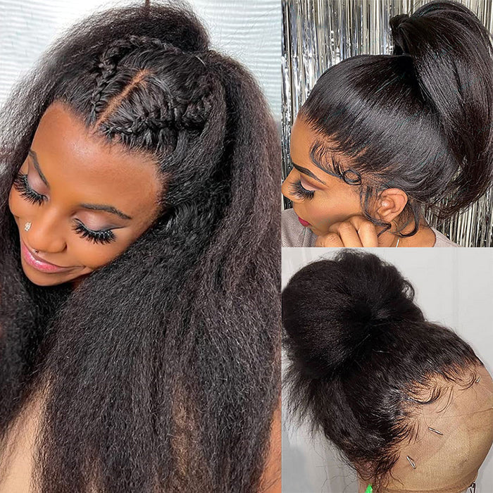20”=$159 Glueless Invisi-String 360 Lace Frontal Wigs Pre-cut & Pre-bleached Human Hair Wig Lace Parting Anywhere