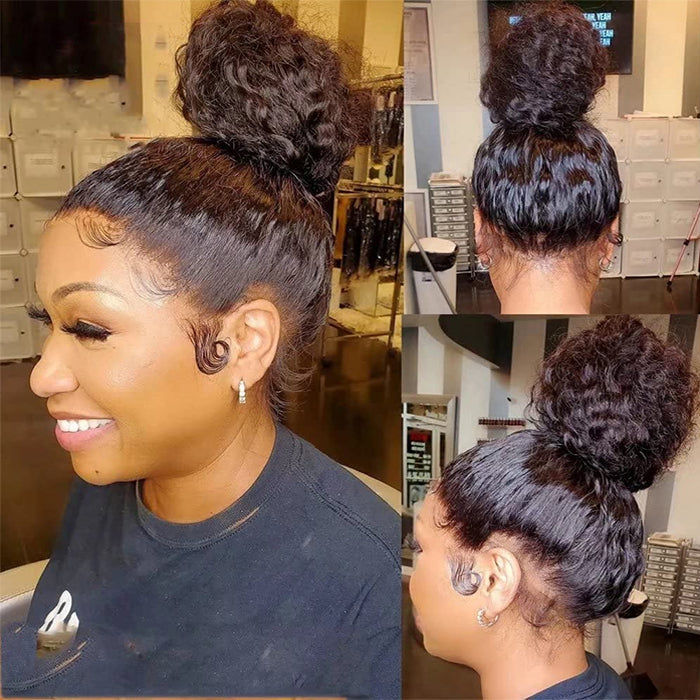20”=$159 Glueless Invisi-String 360 Lace Frontal Wigs Pre-cut & Pre-bleached Human Hair Wig Lace Parting Anywhere