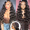 Invisible-String Snug Fit 360 Full Lace Front Wigs Pre Plucked Loose Wave HD Lace Human Hair Wigs