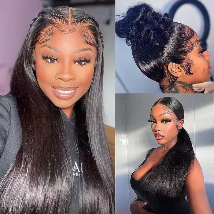 20”=$159 Glueless Invisi-String 360 Lace Frontal Wigs Pre-cut & Pre-bleached Human Hair Wig Lace Parting Anywhere