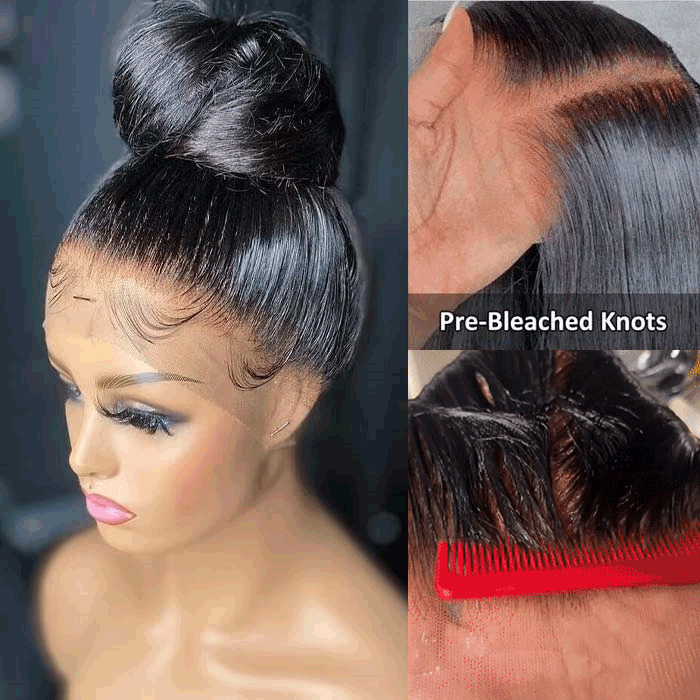 20”=$159 Glueless Invisi-String 360 Lace Frontal Wigs Pre-cut & Pre-bleached Human Hair Wig Lace Parting Anywhere