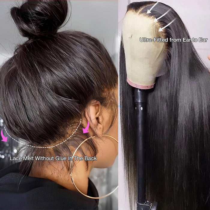 20”=$159 Glueless Invisi-String 360 Lace Frontal Wigs Pre-cut & Pre-bleached Human Hair Wig Lace Parting Anywhere