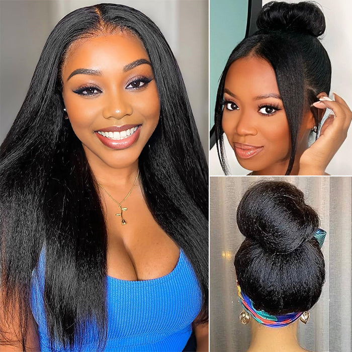 20”=$159 Glueless Invisi-String 360 Lace Frontal Wigs Pre-cut & Pre-bleached Human Hair Wig Lace Parting Anywhere