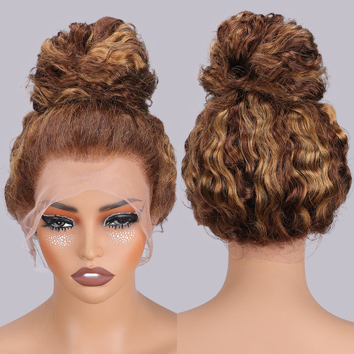 Glueless 360 Lace Wig Water Wave Snug Fit Skin HD Lace Human Hair Wigs For Women Pre Plucked & Bleached