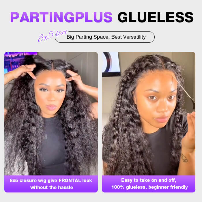 Deep wave Glueless Wig Human Hair Pre Cut 8x5 HD Lace Closure Wigs Put on Go Pre Everything Wigs No Skills Needed