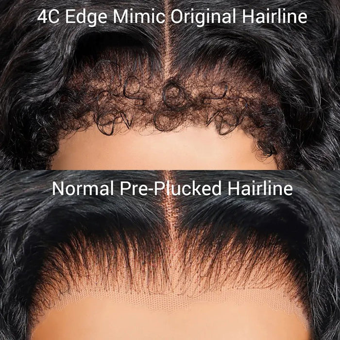 #1B/30 Balayage Highlights 4C Edges Curly Wig 13x6 Full HD Lace Pre Plucked Realistic Hairline Glueless Wig