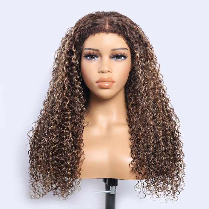 Glueless Pull Go Drawstring Curly Wig with 4C Curly Edge Hairline 13x4 13x6 HD Lace Human Hair Wigs 220%Density