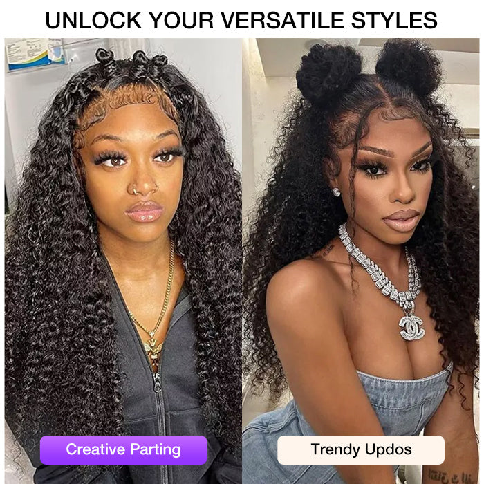 2Wigs = $199 | Jerry Curly & Silky Straight 8x5 HD Lace Glueless Wig Ultra Natural & Bleached for Effortless Styling