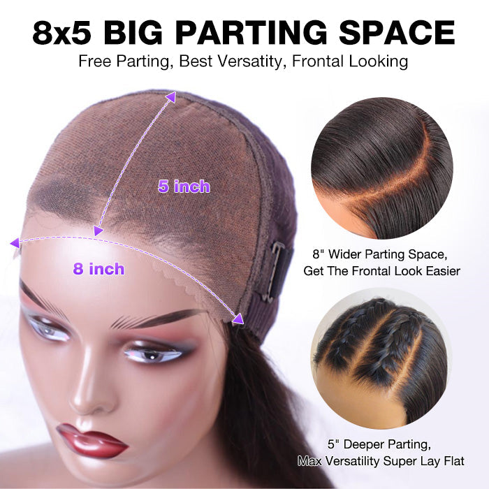 Burgundy 99J Color Wig Glueless 8*5 Pre Cut HD Lace Closure Wigs Ready & Go Wig