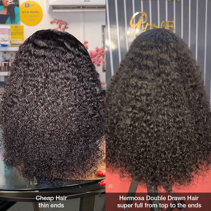 300% Density Curly Wigs Super Double Drawn Virgin Human Hair HD Transparent Lace Front Wigs Salon-Quality