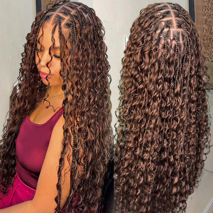 Deep Wave Colored Bulk Hair 100% Human Hair Extensions Bulk for Boho Knotless Braiding