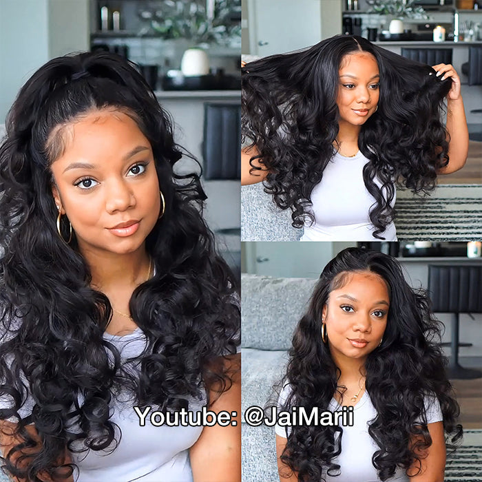 +$9.9 Get A Wig | Drawstring Cap Glueless 13x4 Frontal Lace Human Hair Wig Straight Pre-Cut Lace 220% Density