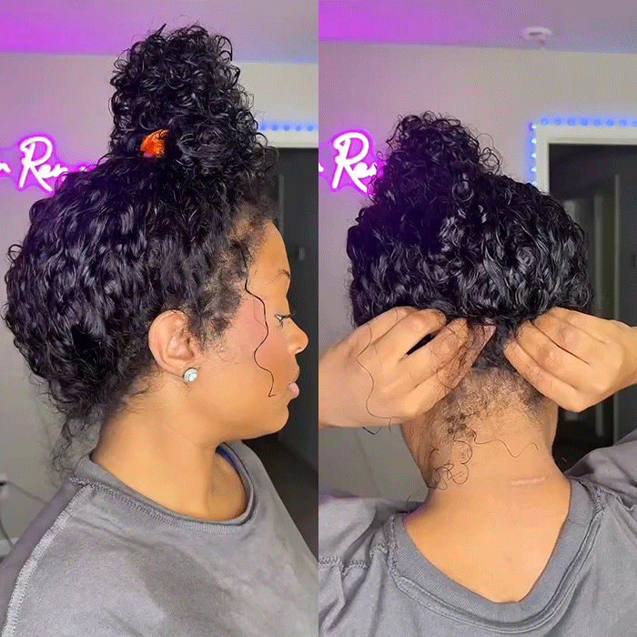 Free Wig Inside | 4C Curly Edges Invisi-String Snug Fit 360 Lace Frontal Curly Wigs Bleached Knots Pre Cut Lace Wigs