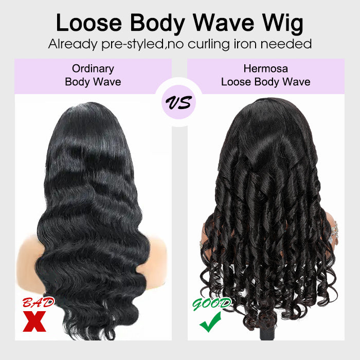 Glueless Loose Body Wave Pre Cut 13x6 Frontal HD Lace Human Hair Wigs Beginner Friendly