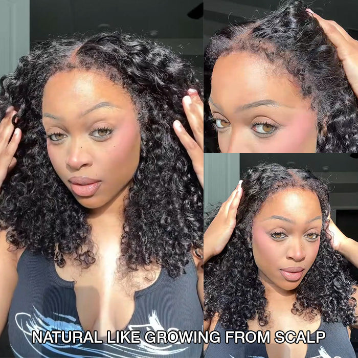 4C Edges Hairline Wig Kinky Curly 5x5 HD Lace Closure Wigs Human Hair With Curly Baby Hair Realistic Hairline