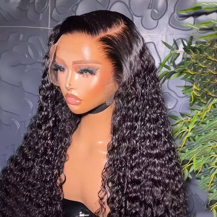 13x4 HD Lace Front Human Hair Wigs Deep Wave / Straight Pre Bleached Knots Ship In 24H