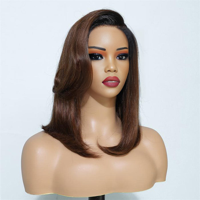 Handcraft Layered Cut 8×5 HD Lace Wear Go Glueless Shoulder Length C Part HD Lace Wig