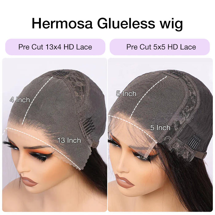 4C Kinky Edges Hairline Bouncy Wave Wigs Pre Cut 8x5 HD Lace Human Hair Glueless Wig Super Realistic Natural