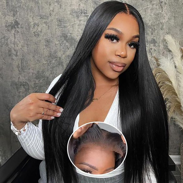2Wigs = $199 | Jerry Curly & Silky Straight 8x5 HD Lace Glueless Wig Ultra Natural & Bleached for Effortless Styling