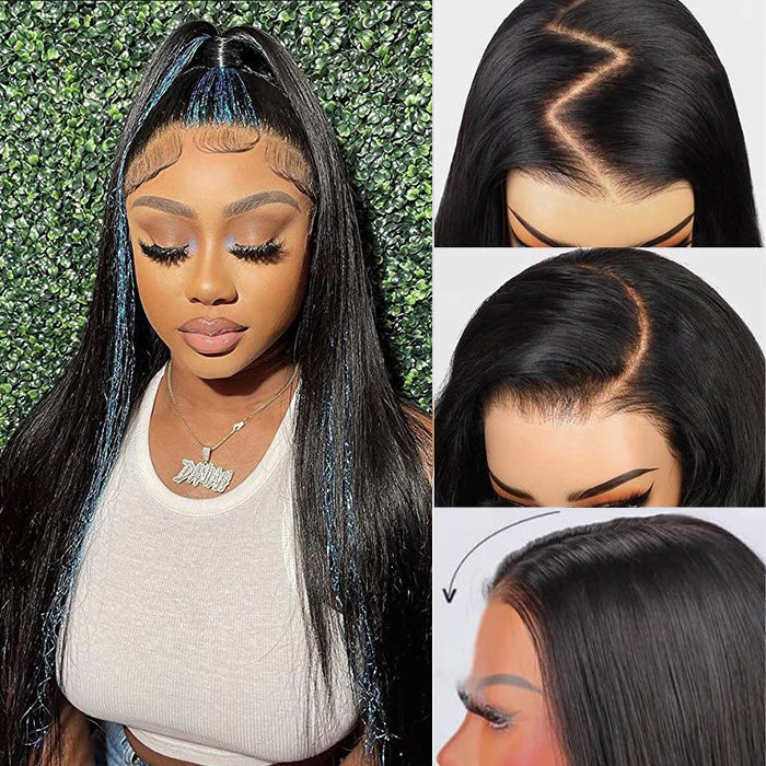 2Wigs = $199 | Silky Straight & Body Wave Super Natural Glueless 8x5 HD Lace Bleached Knots Put On & Go Wig