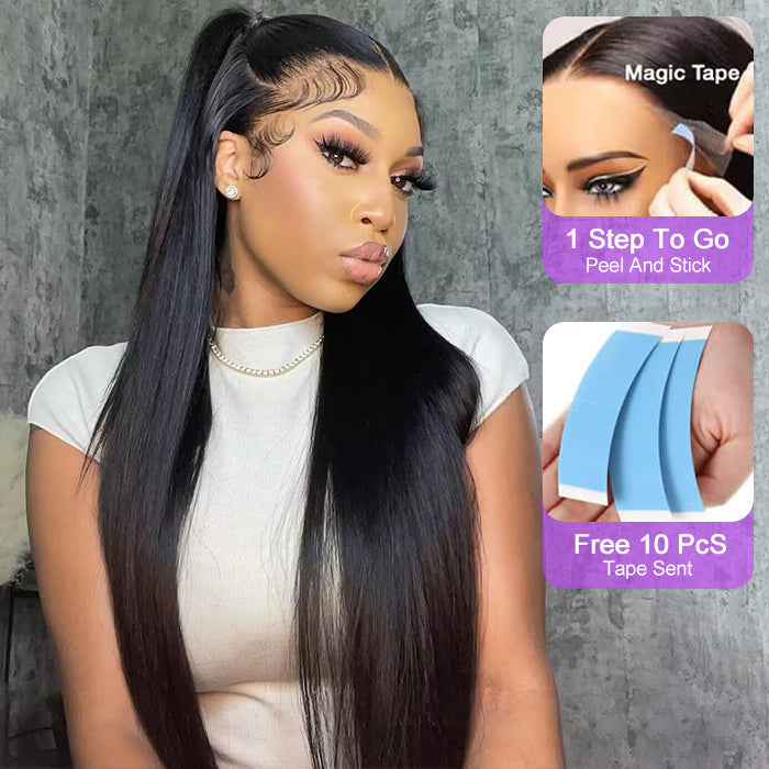 220% Density 13x4 HD Lace Ear-to-Ear Frontal Straight Wig Invisible Knots Realistic Hairline Large & Small Cap Size