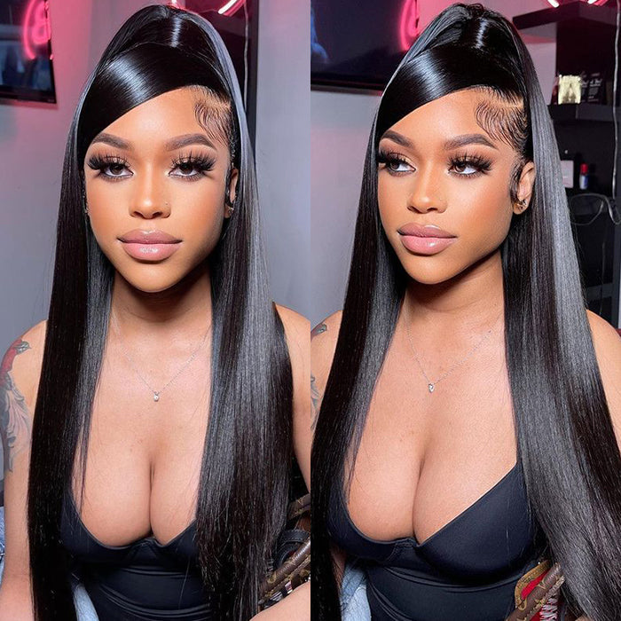 220% Density 13x4 HD Lace Ear-to-Ear Frontal Straight Wig Invisible Knots Realistic Hairline Large & Small Cap Size
